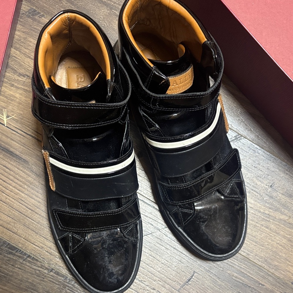 Bally Black and Brown Velcro Sneakers